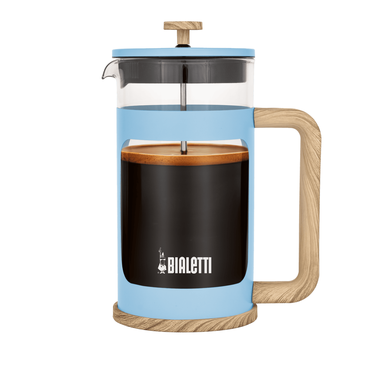 Bialetti Woody Coffee Press – Blue – 1 L