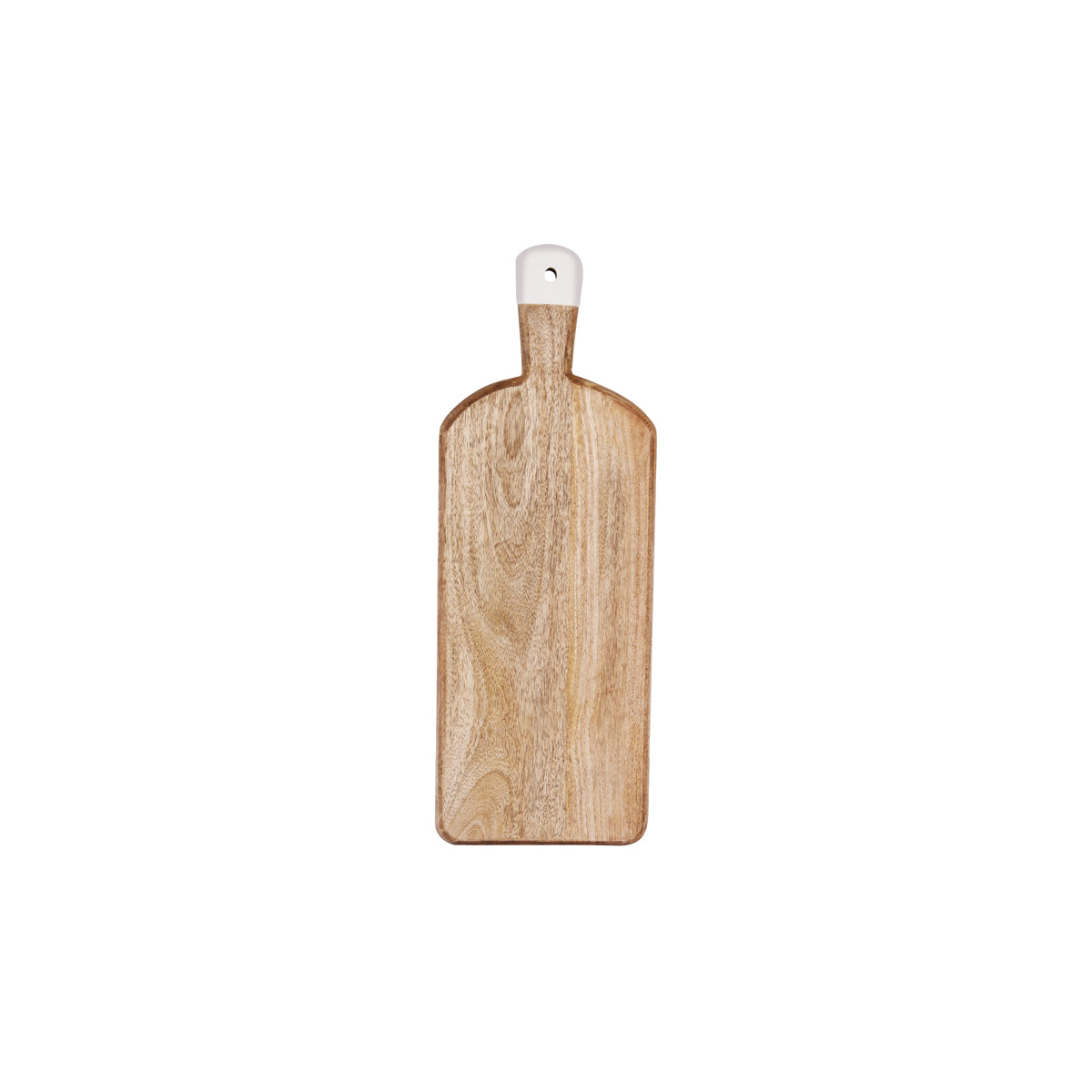 Chef Inox Mango Wood Rectangular Serving Board with White Handle 500x180x30mm