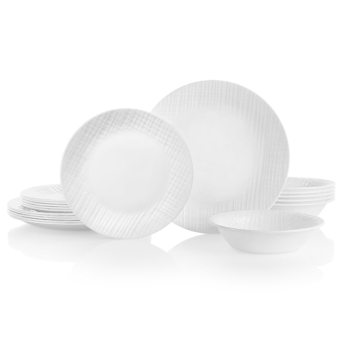 Corelle Linen Weave 18 Piece Dinner Set