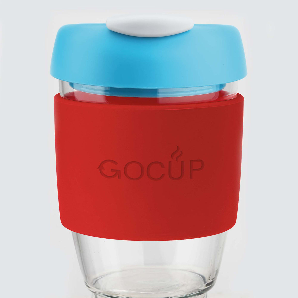 Avanti Glass GOCUP - 296ml/10Oz - Red/Aqua/Grey