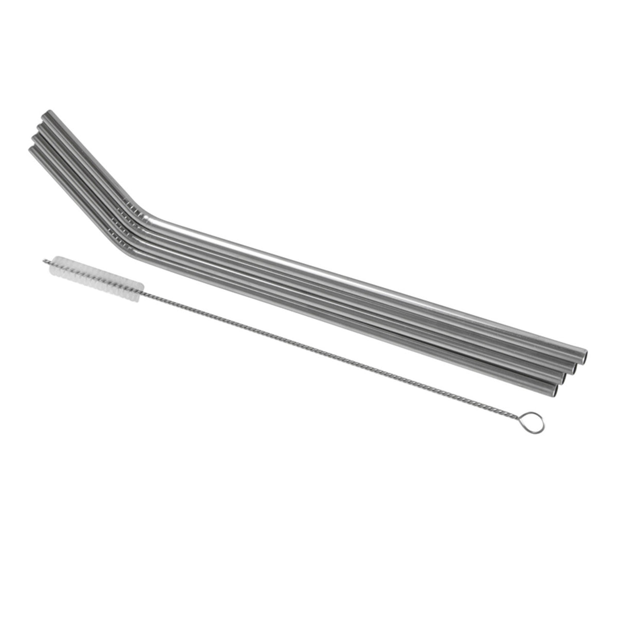 Avanti Stainless Steel Straws With Cleaning Brush - Set of 4