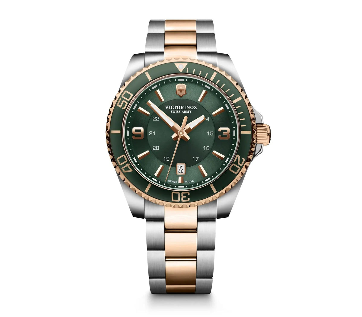 Victorinox Maverick 5N Two Tone Green Dial on 5N Two Tone Bracelet