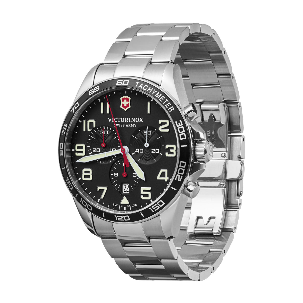 Victorinox FieldForce Chronograph Black Dial on Bracelet