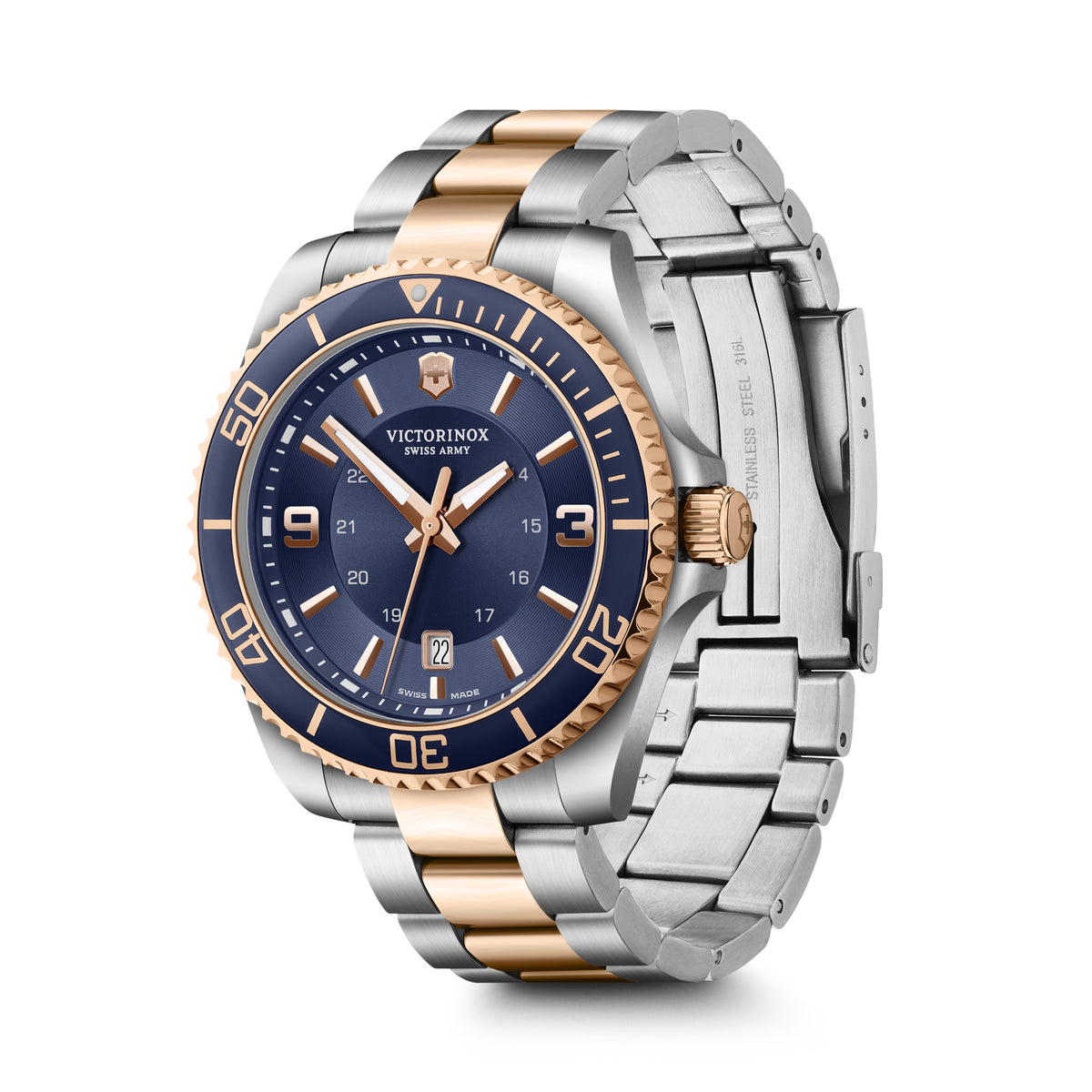 Victorinox Maverick 5N Two Tone Blue Dial on 5N Two Tone Bracelet