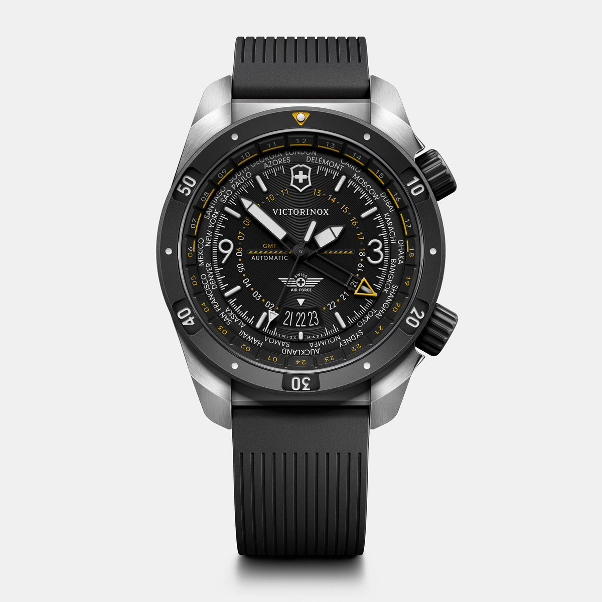 Victorinox Air Pro Automatic Black Dial on Black Rubber Strap