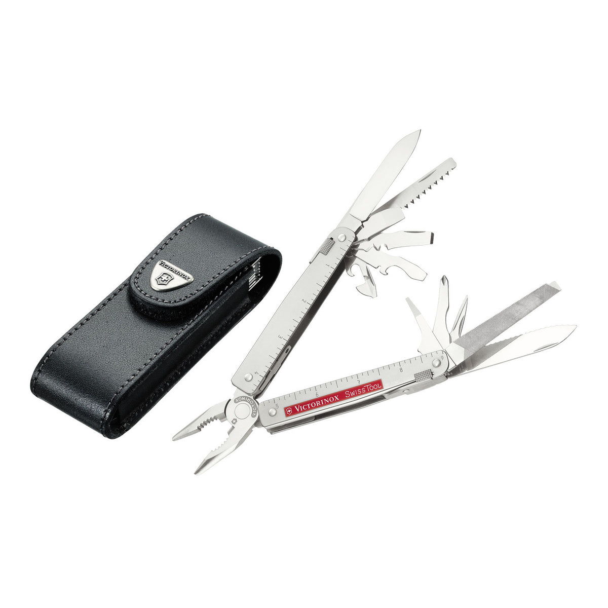 Victorinox Swiss Tool with Leather Pouch (Silver)