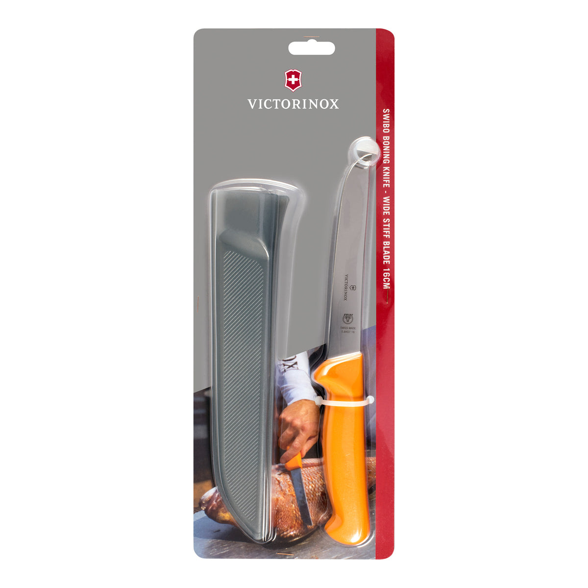 Victorinox Swibo Boning Knife Curved Wide Blade with Sheath 16cm