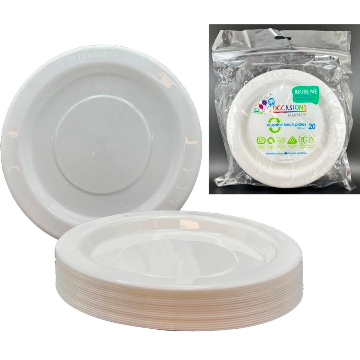 Occasions White Lunch Plate (20 Pack)