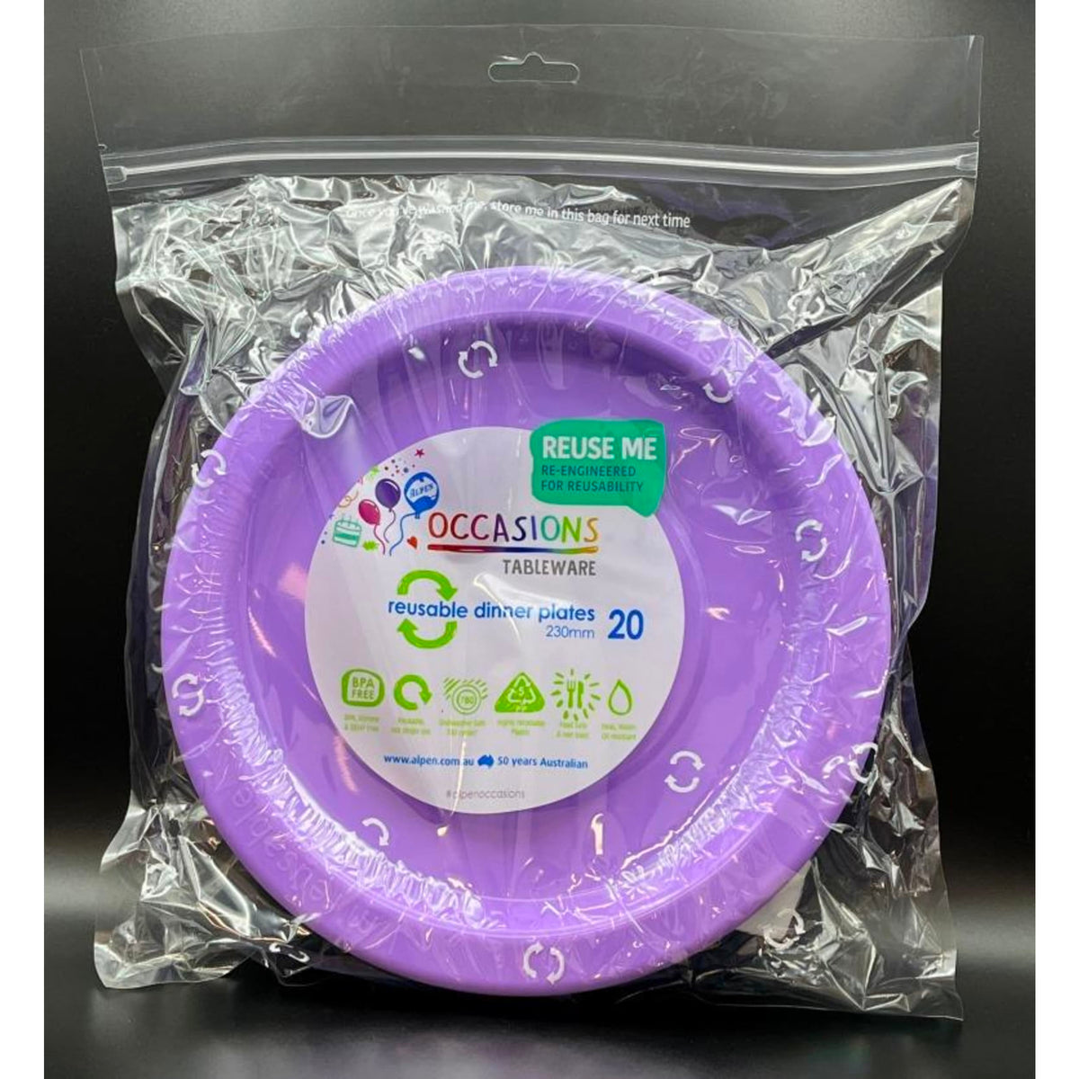 Occasions Lavender Dinner Plate (20 Pack)