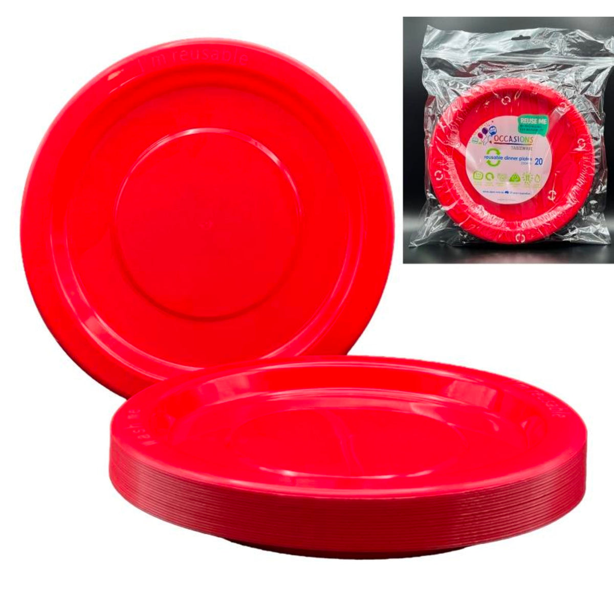 Occasions Red Dinner Plate (20 Pack)