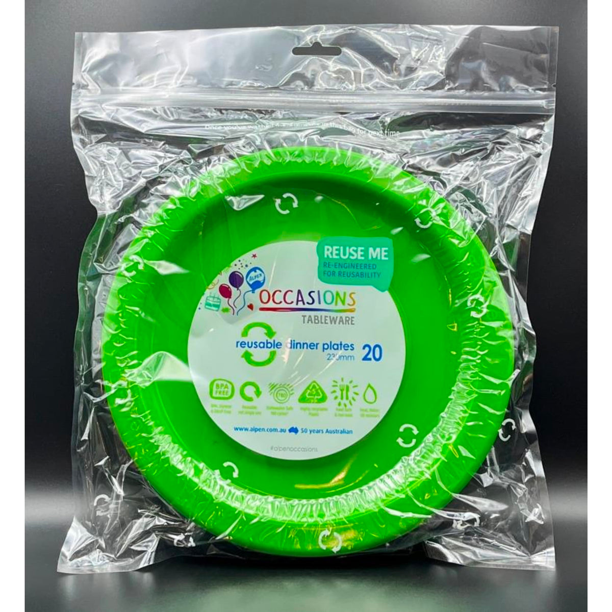 Occasions Lime Dinner Plate (20 Pack)
