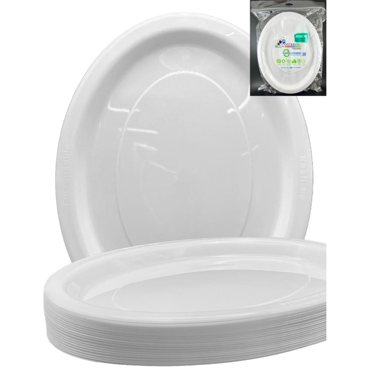 Occasions White Oval Plate 315x245mm (20 Pack)