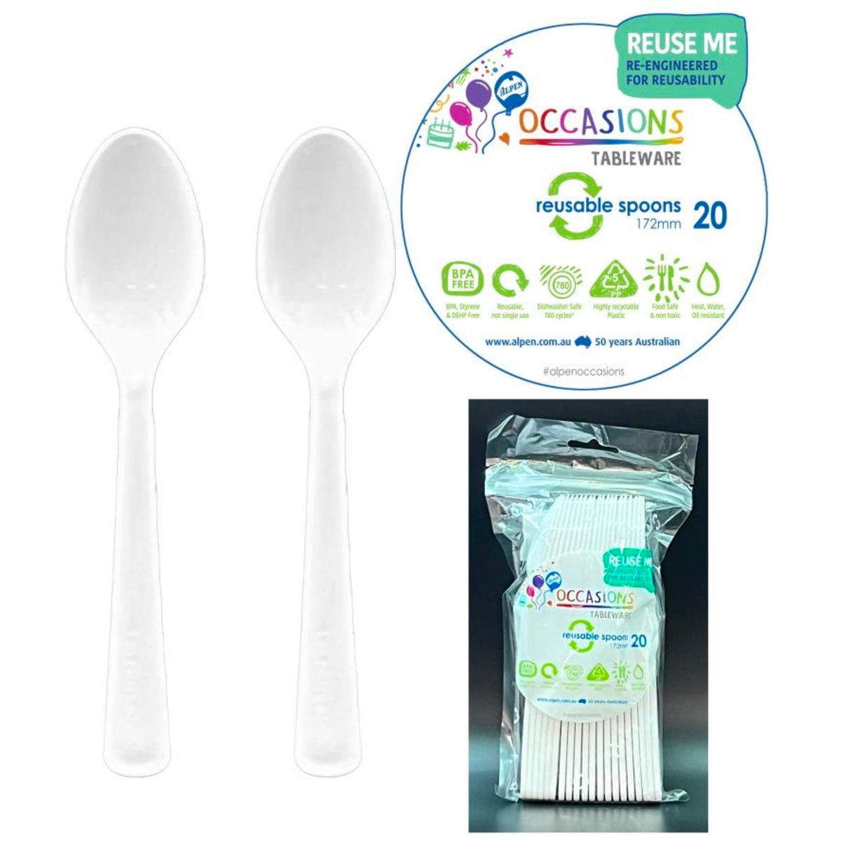 Occasions White Spoon (20 Pack)