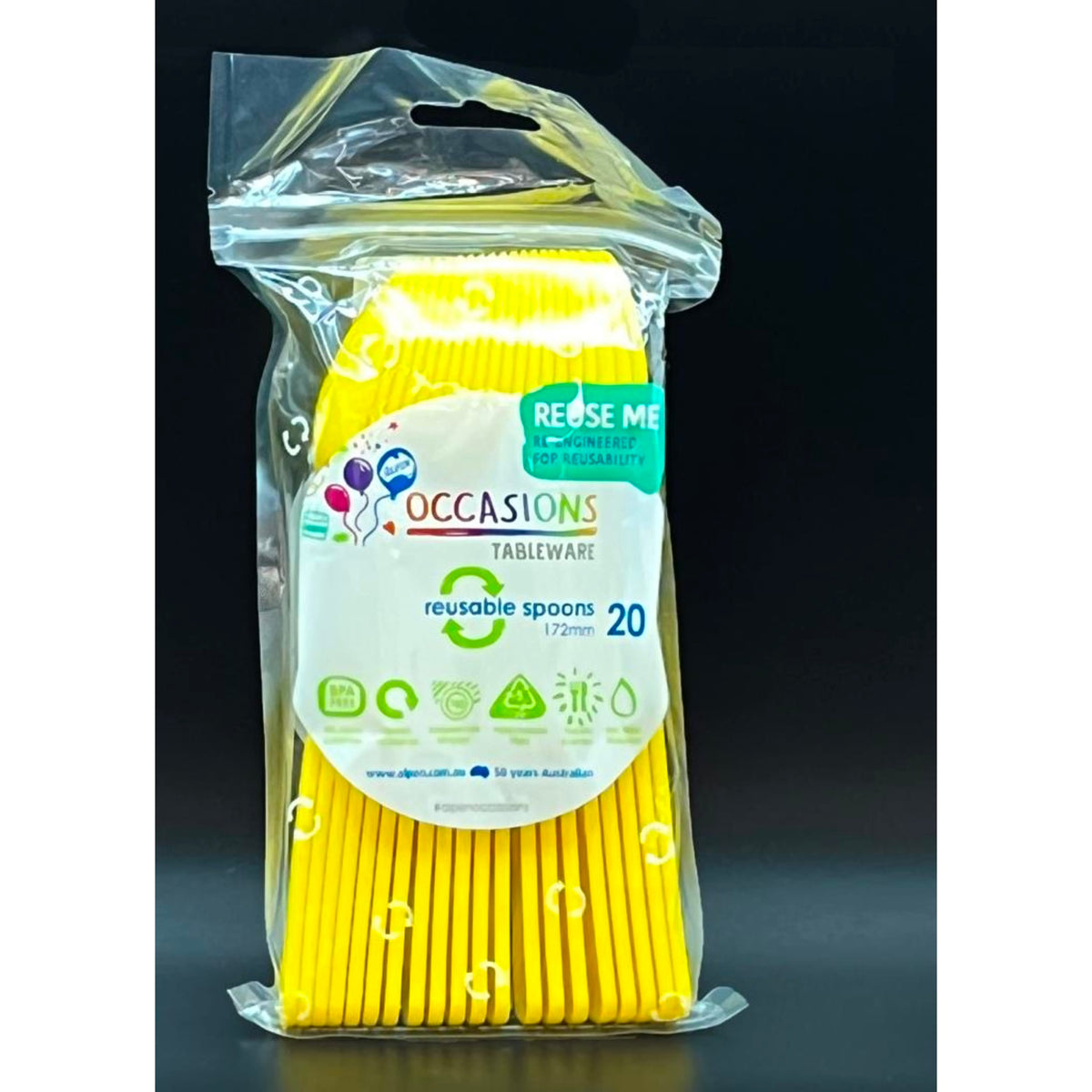 Occasions Yellow Spoon (20 Pack)