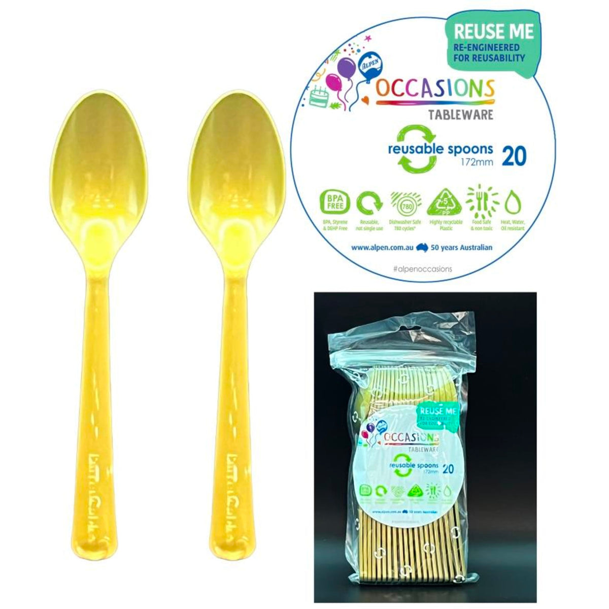 Occasions Gold Spoon (20 Pack)