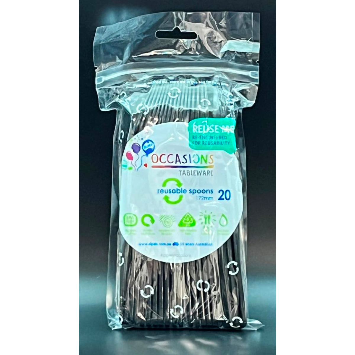 Occasions Black Spoon (20 Pack)