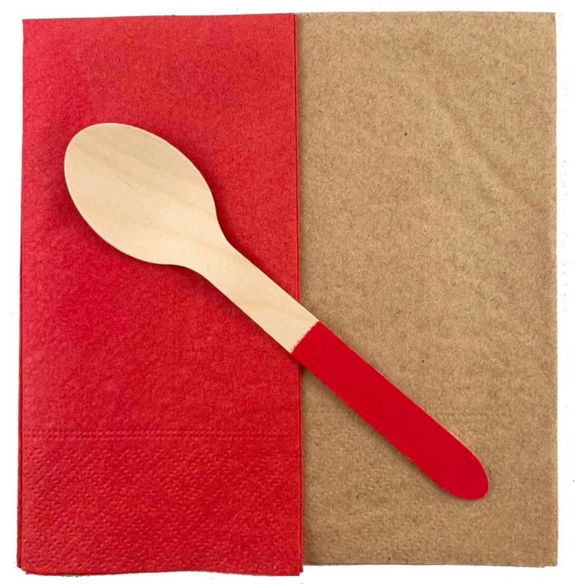 Eco Collection Wooden Spoons Red (10 Pack)