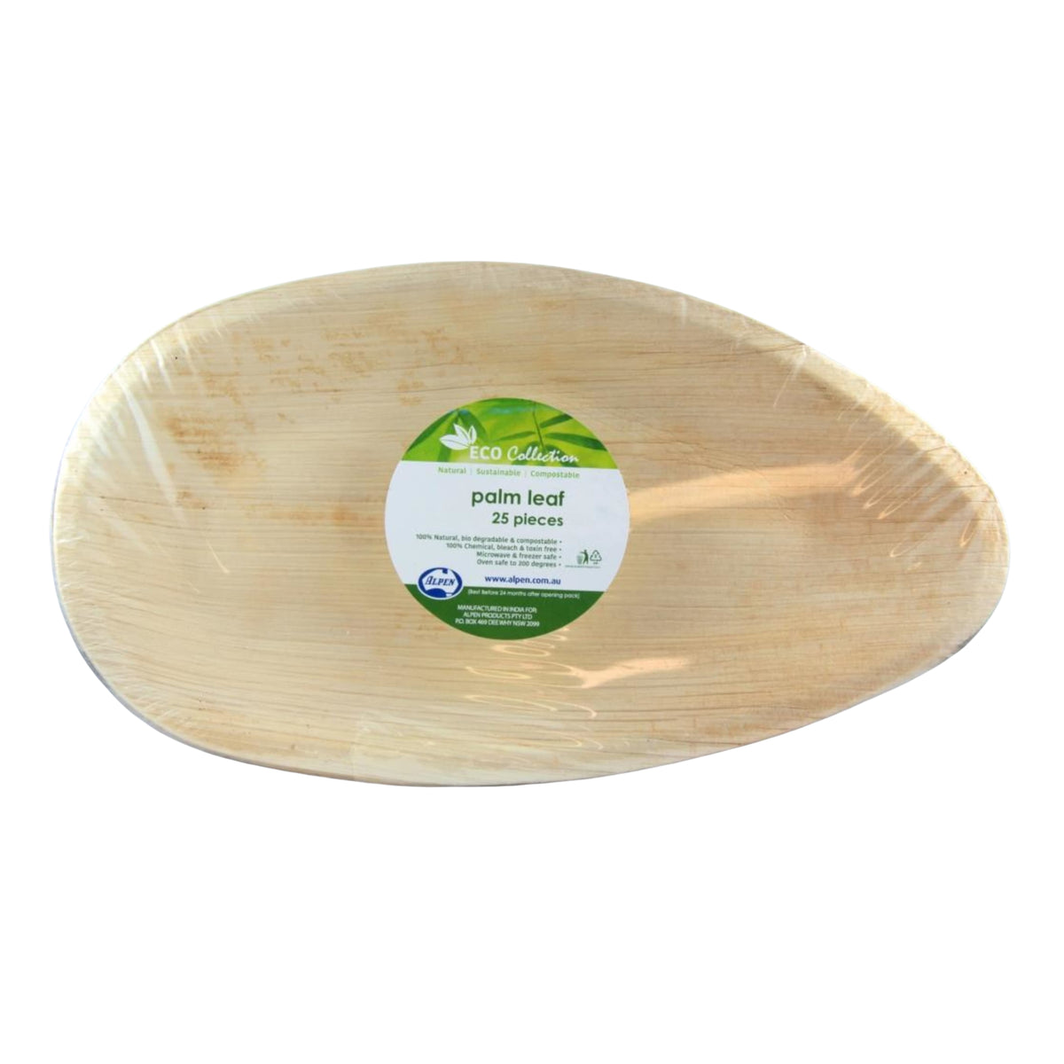 Eco Collection Palm Leaf Oval Plate 12inch 300x25mm deep (25 Pack)