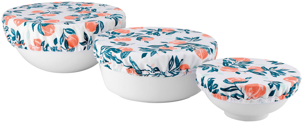 Ladelle Amore Peaches 3pk Stretch Bowl Covers