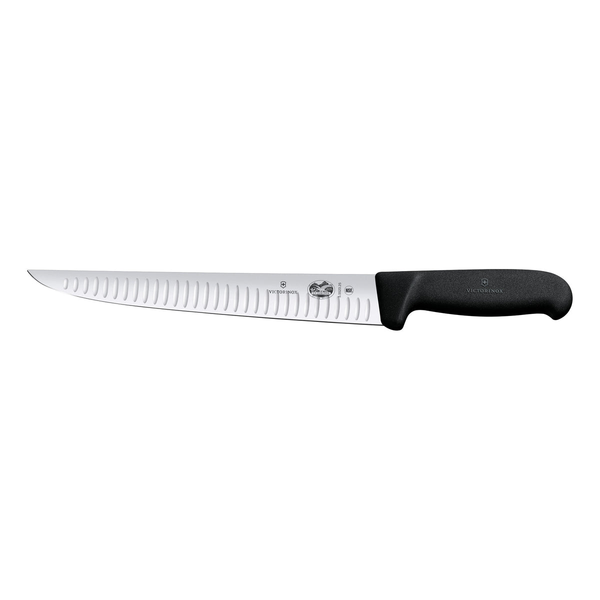 Victorinox Fibrox Sticking Knife Straight Back Fluted Blade 25cm (Black)