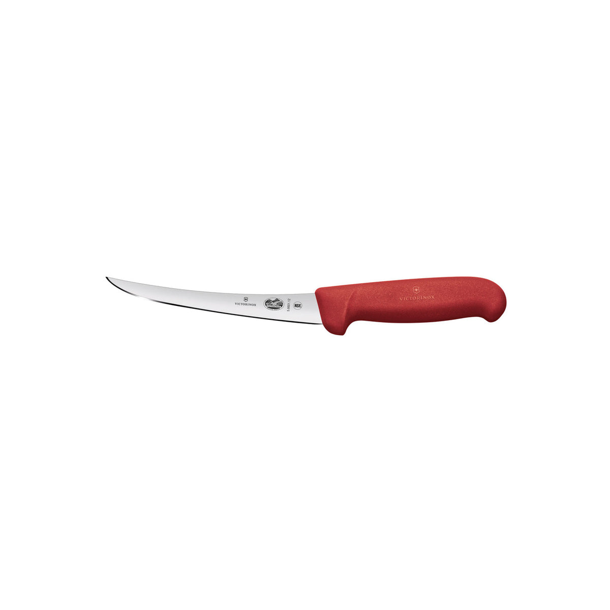 Victorinox Fibrox Boning Knife Curved Narrow Blade 12cm (Red)