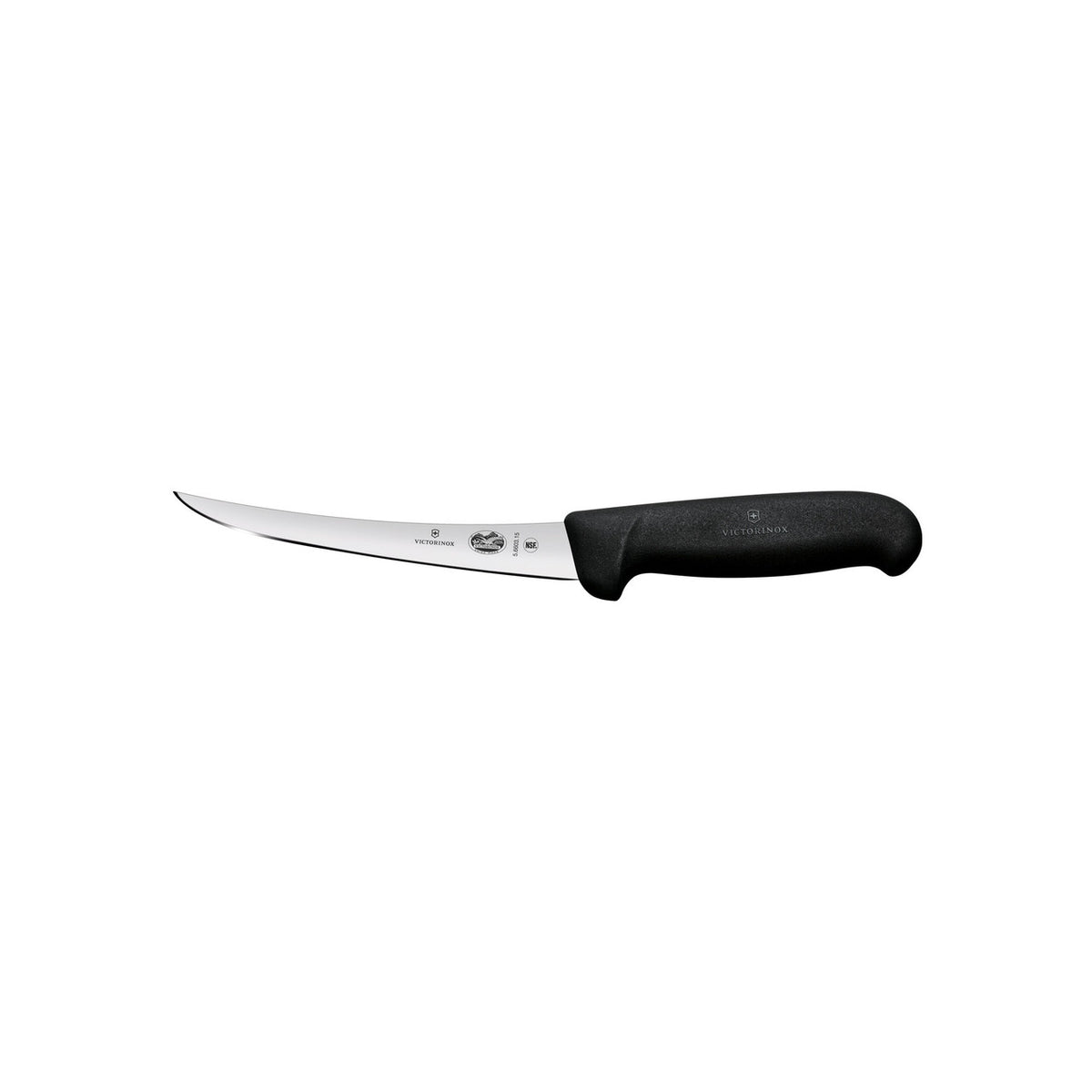 Victorinox Fibrox Boning Knife Curved Narrow Blade 15cm (Black)