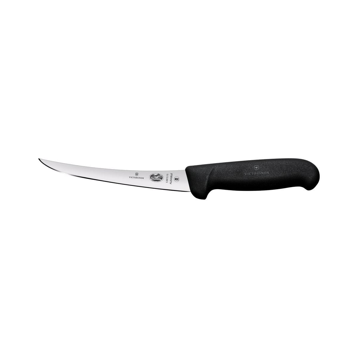 Victorinox Fibrox Boning Knife Curved Narrow Flexible Blade 12cm (Black)