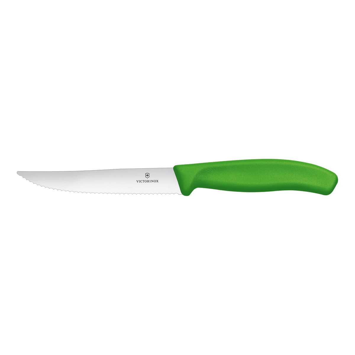 Victorinox Swiss Classic 2-Piece Steak & Pizza Knife Set Serrated Wide Blade 12cm (Green)