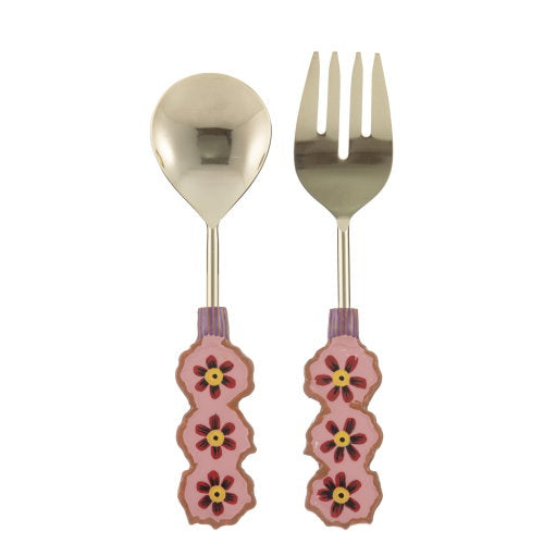 Ladelle Capri Flower Salad Servers