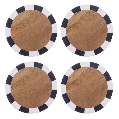 Ladelle Riviera Stripe 4pk Coaster