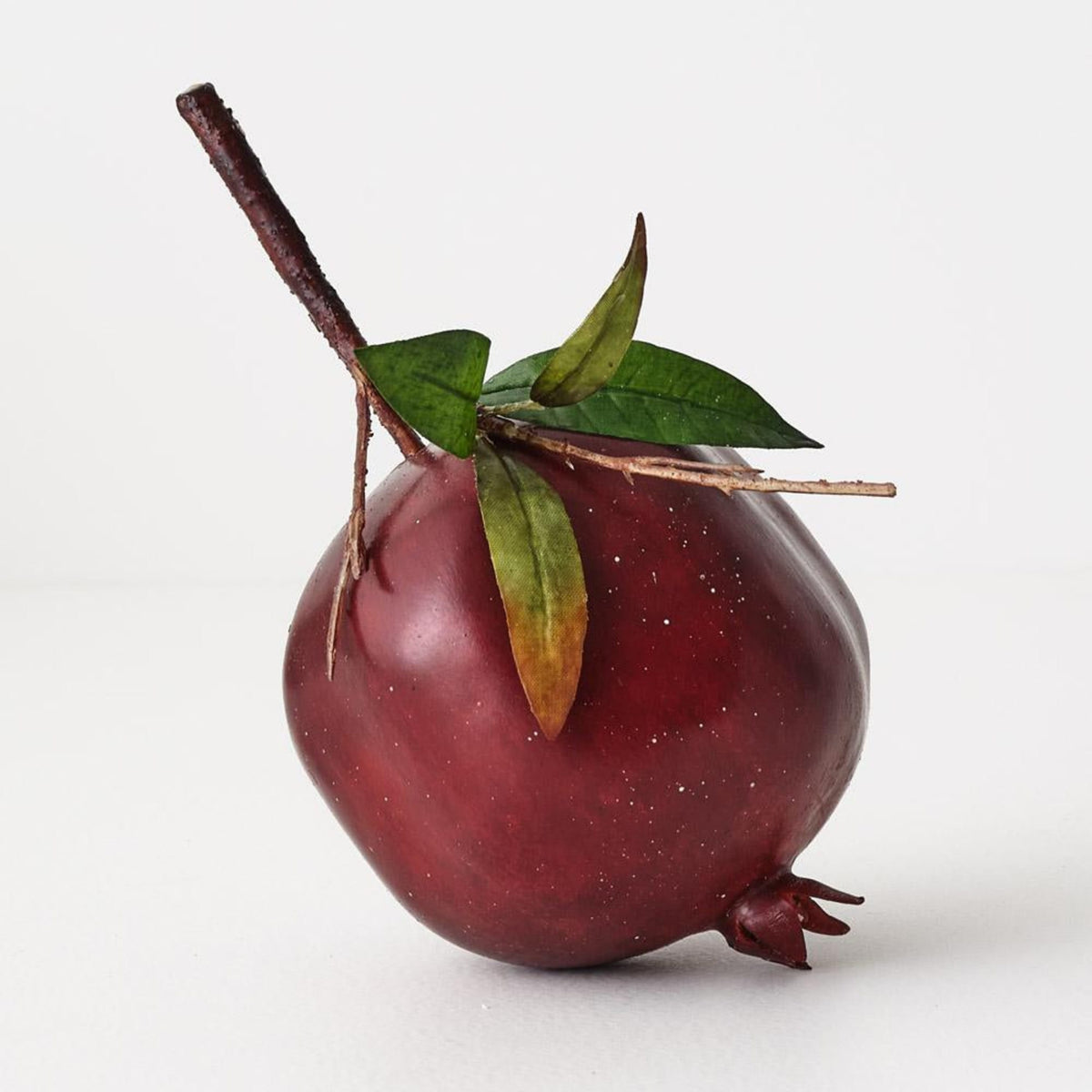 Floral Interiors Artificial Pomegranate with Leaf 15cm Red Orange