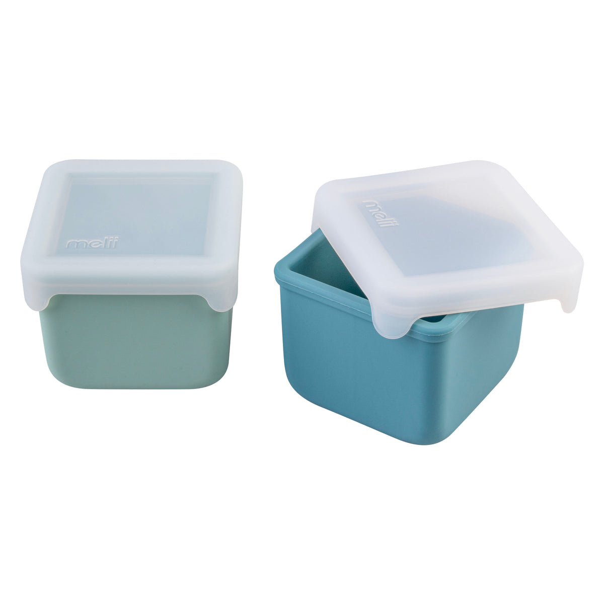 Melii Luxe Silicone Snack Containers Set of 2 236ml - Blue & Mint