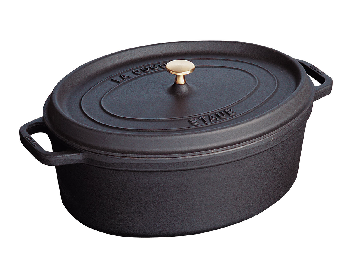 Staub Cast Iron Oval Cocotte 33cm - Black