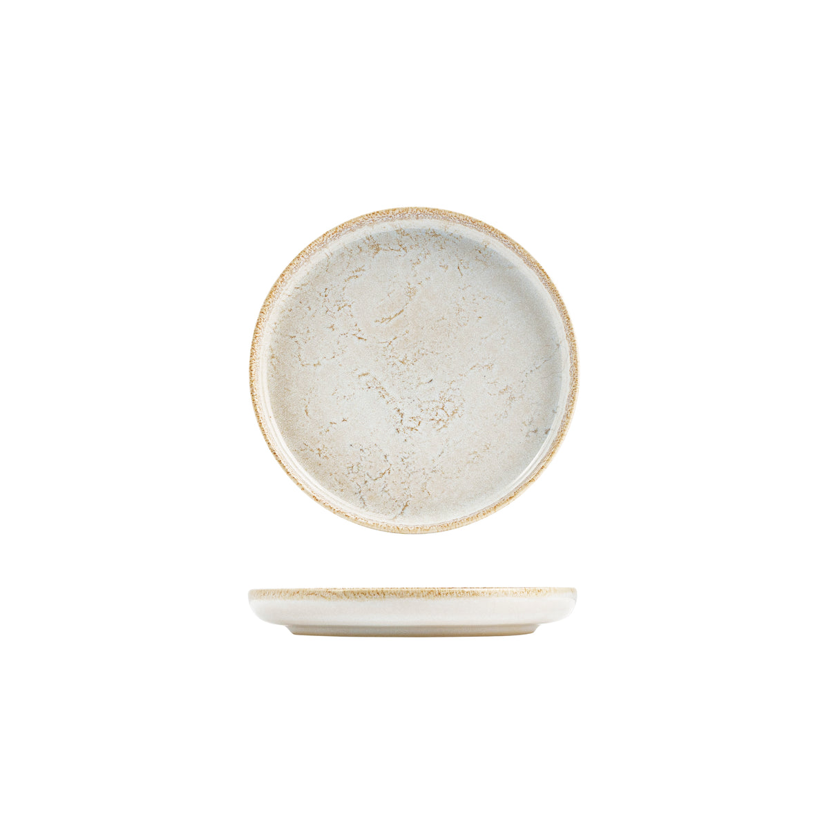Eclipse Duo Limestone Round Walled Plate (175mm Ø)