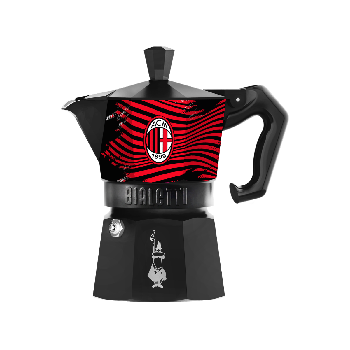 Bialetti AC Milan Moka Express 3 Cup (130 ml) Stovetop Coffee Maker