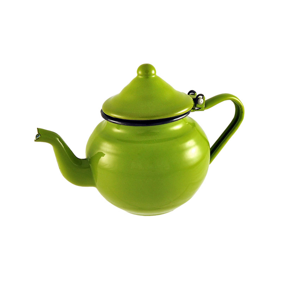Urban Style Enamelware Teapot 700ml - Green with Black Rim
