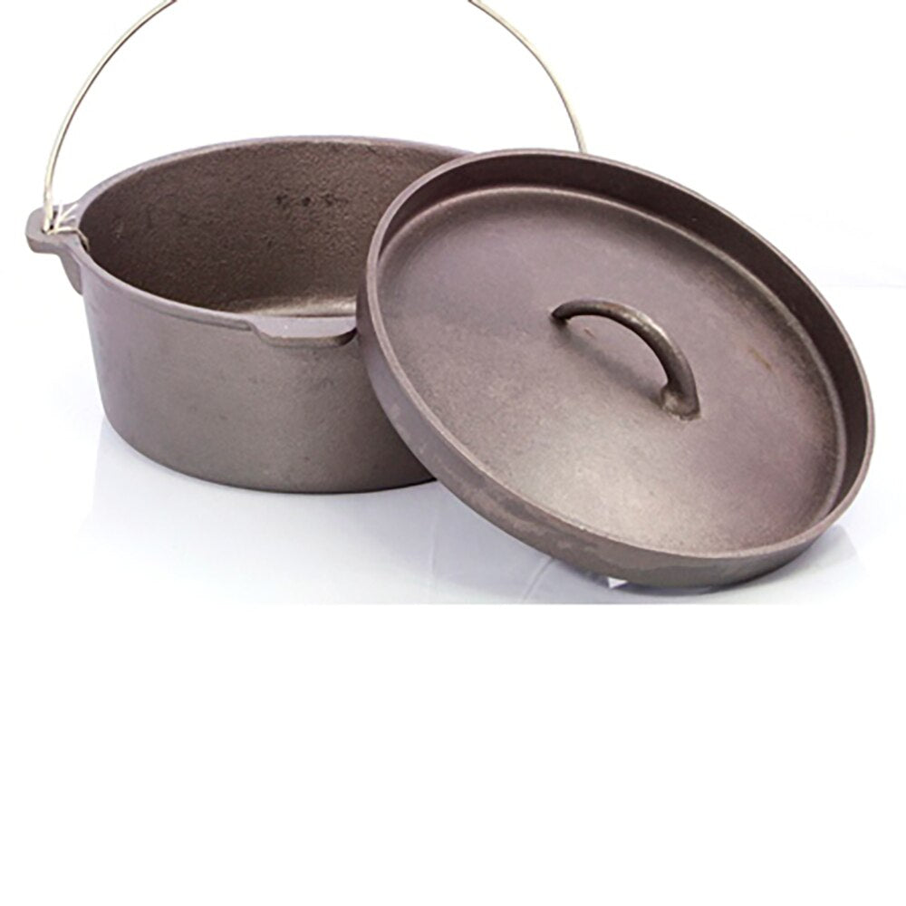 G&S Cast Iron (Pre-Seasoned) Camp Oven W/ Lipped Lid 10cm/4.5Qt