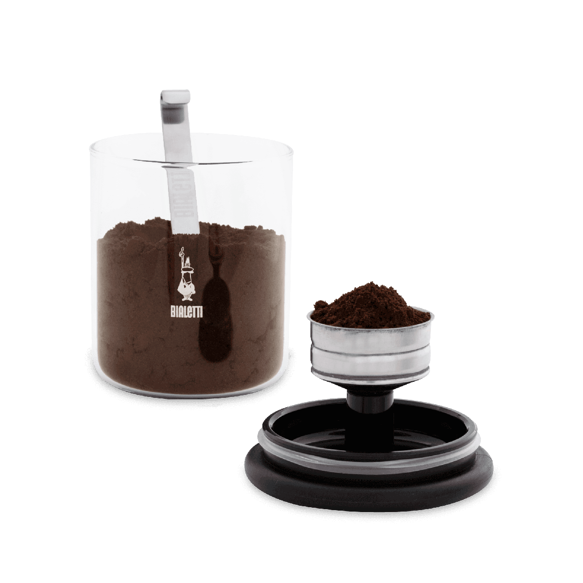 Bialetti Glass Coffee Jar With Moka Top 250g