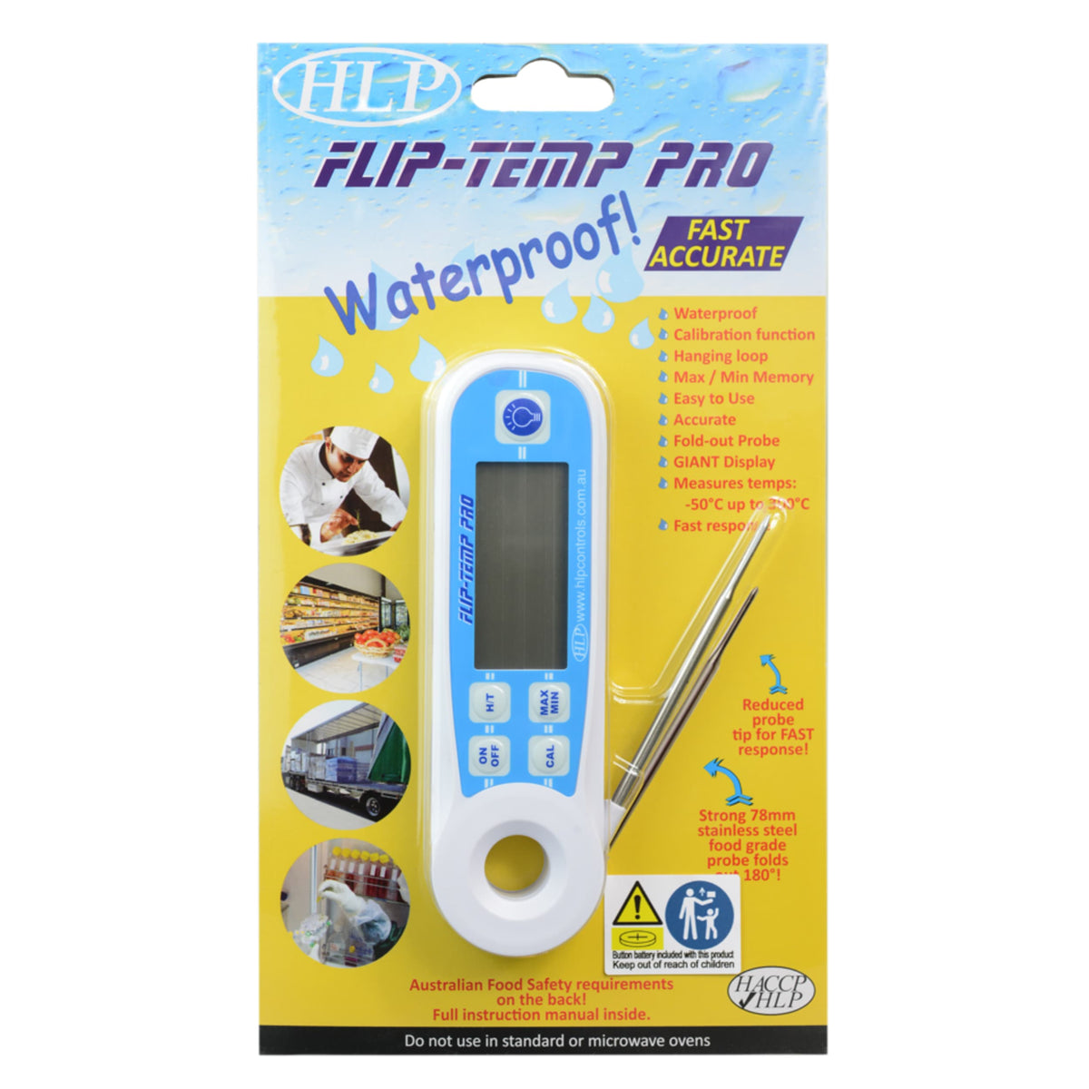 HLP Flip-Temp Pro Waterproof Fold Out Probe Thermometer