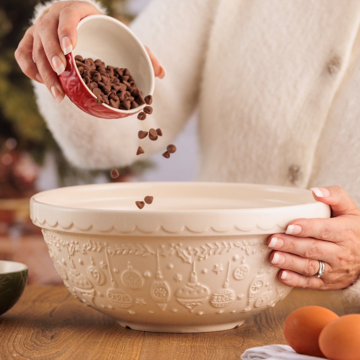Mason Cash Deck the Halls Cream Mixing Bowl 26cm (2.7L)