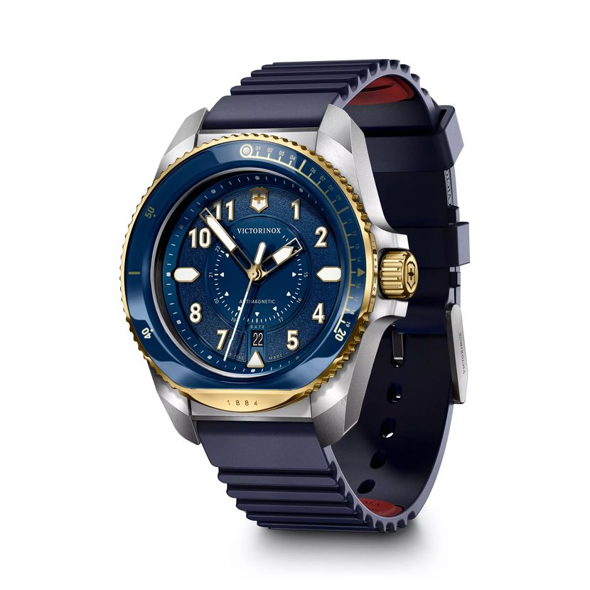 Victorinox Journey 1884 Two Tone Blue Dial on Blue Rubber Strap