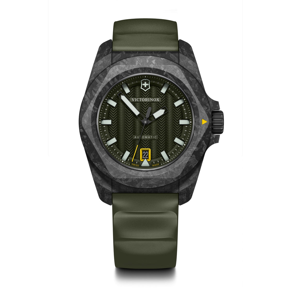 Victorinox I.N.O.X. Automatic 41mm Green Dial on Green Rubber Strap with Swiss Army Knife