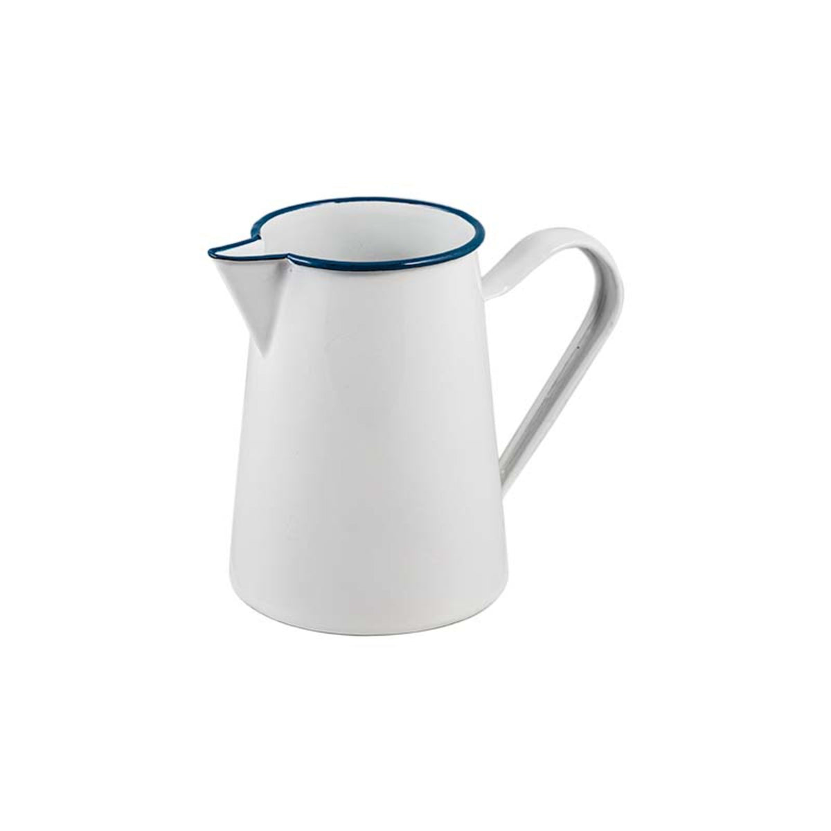 Urban Style Enamelware Premium Pitcher Seamless Base 1.5L - White with Blue Rim