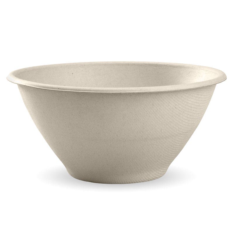 BioPak 1,420ml / 48oz Natural Plant Fibre BioBowl (Carton of 400)