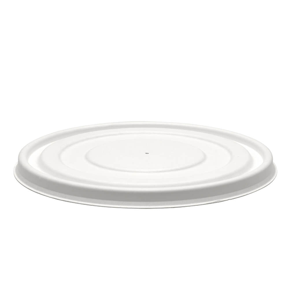 BioPak 12oz-32oz White Plant Fibre BioBowl Lid (Carton of 500)