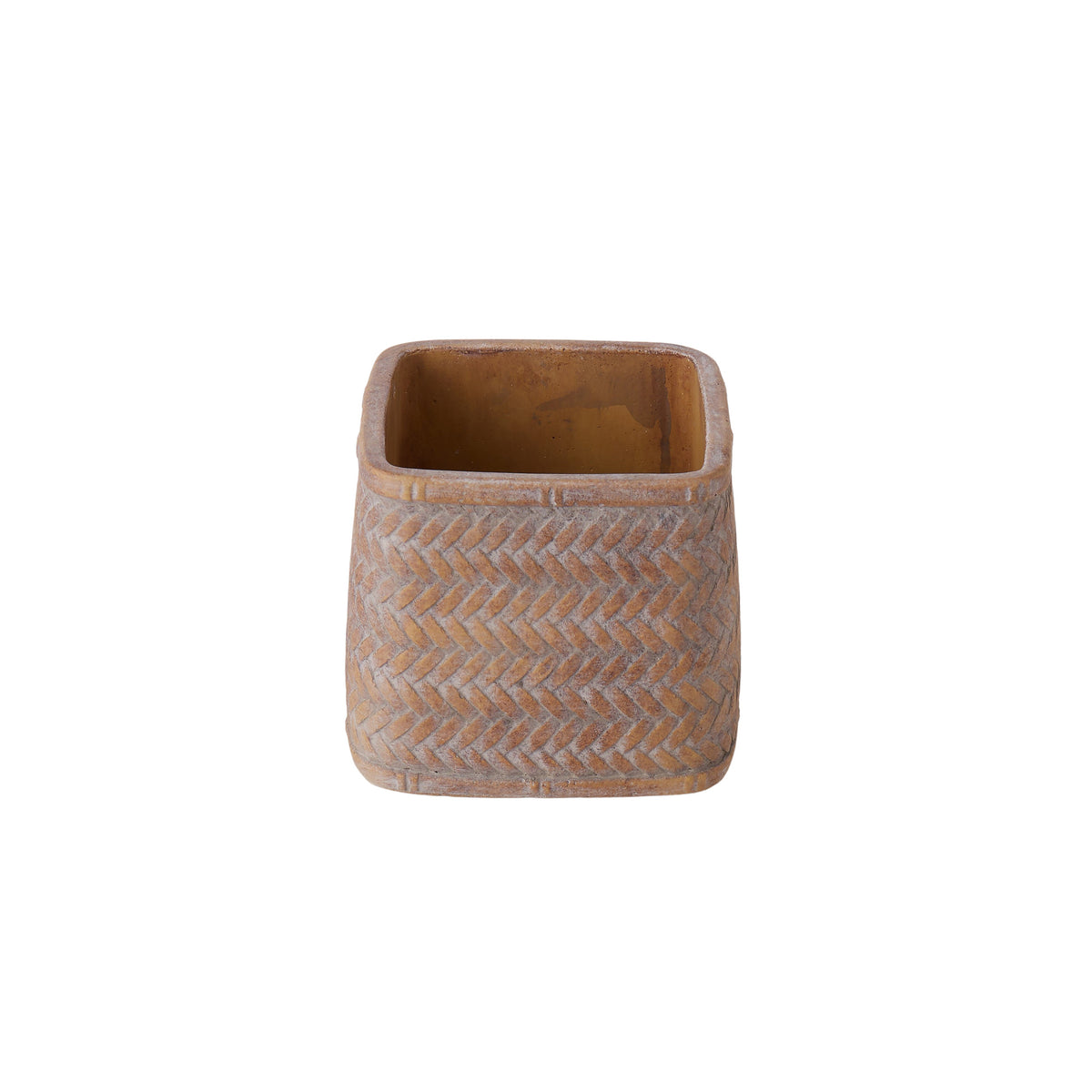 Rogue Cement Square Weave Vessel 12 x 10cm