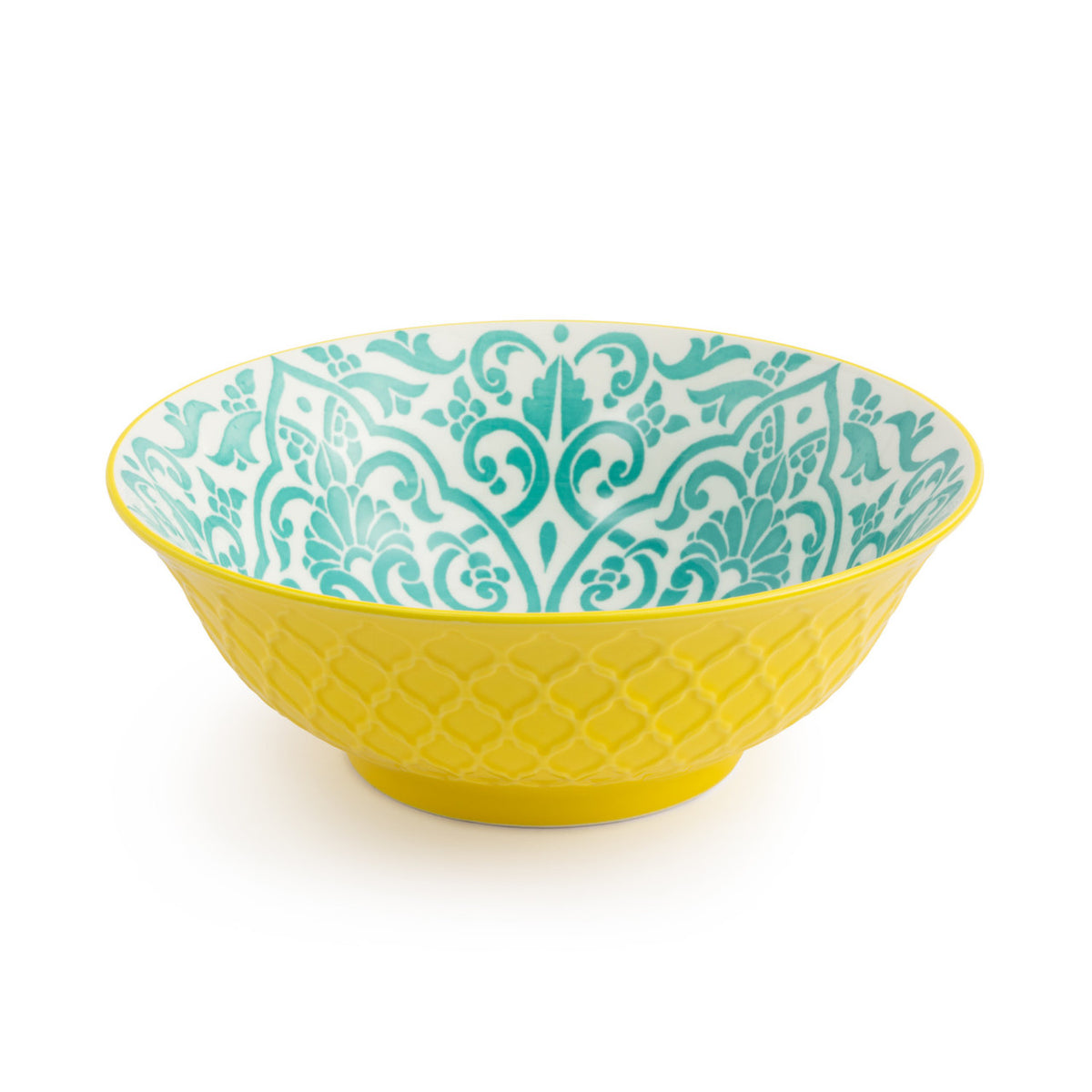Mikasa Stoneware Ramen Bowl 21cm (Yellow & Blue Geometric)
