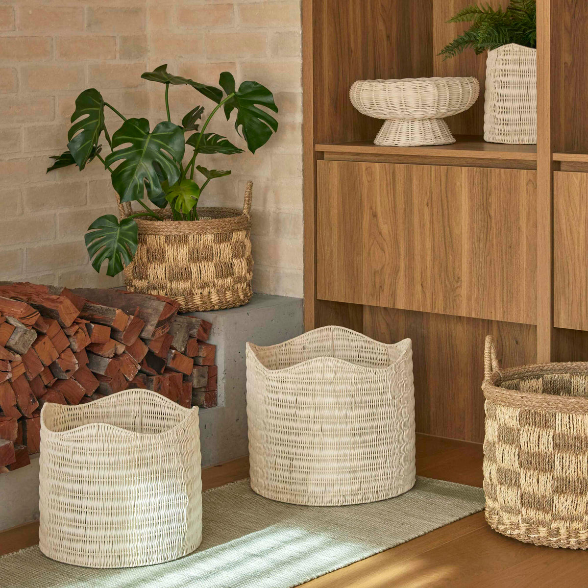 Amalfi Bronte Basket 3 Piece Set White