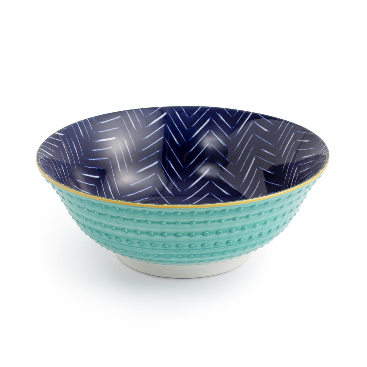 Mikasa Stoneware Ramen Bowl 21cm (Indigo Chevron)