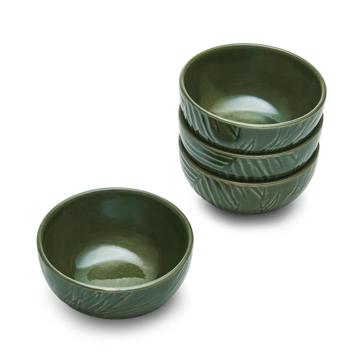Mikasa Jardin Stoneware Dip Bowl Set 4 Piece 10cm (Green)